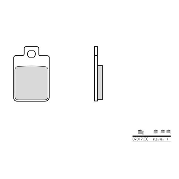 Plaquettes de frein moto Brembo Brembo 07017CC carbone cramique