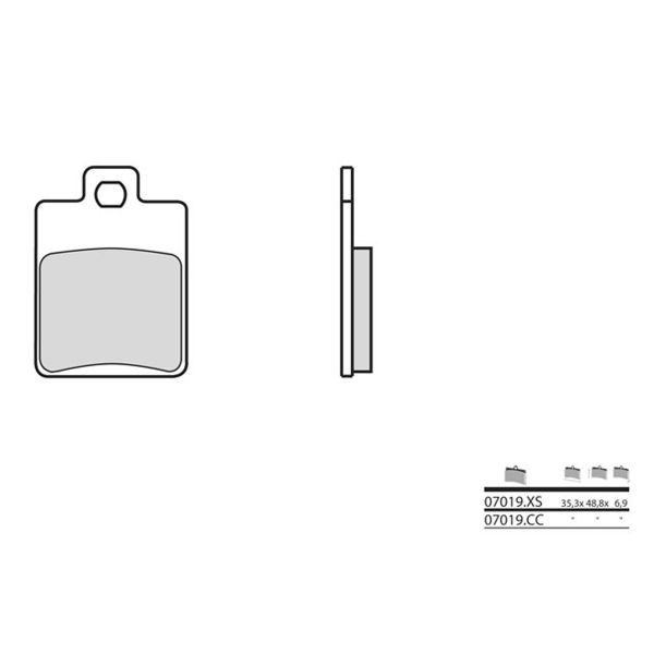 Plaquettes de frein moto Brembo Brembo 07019CC carbone c�ramique