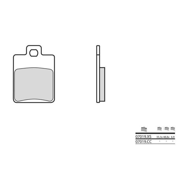 Plaquettes de frein moto Brembo Brembo 07019XS carbone céramique organique Plaquettes de frein moto Brembo Brembo 07019XS carbone céramique organique
