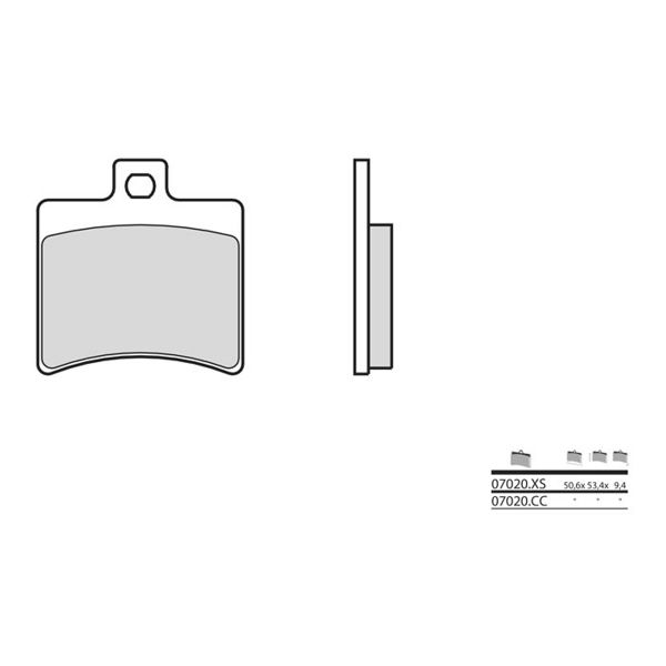 Plaquettes de frein moto Brembo Brembo 07020XS carbone cramique organique