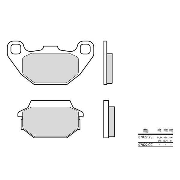 Plaquettes de frein moto Brembo Brembo 07022CC carbone c�ramique