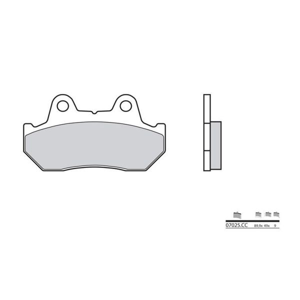 Plaquettes de frein moto Brembo Brembo 07025CC carbone c�ramique