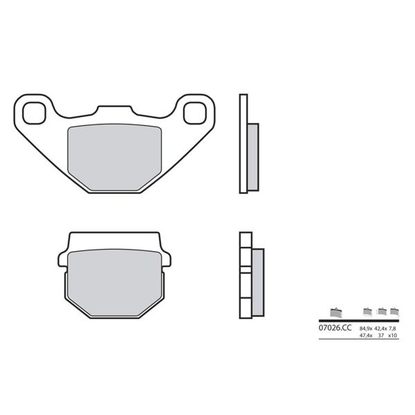 Plaquettes de frein moto Brembo Brembo 07026CC carbone c�ramique