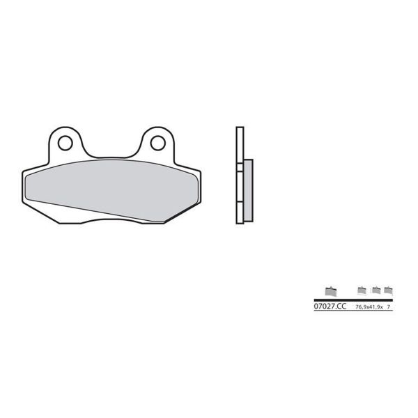 Plaquettes de frein moto Brembo Brembo 07027CC carbone c�ramique