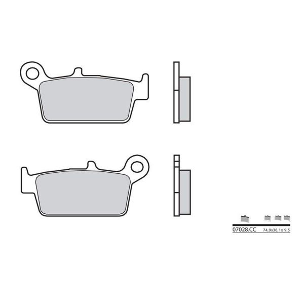 Plaquettes de frein moto Brembo Brembo 07028CC carbone céramique Plaquettes de frein moto Brembo Brembo 07028CC carbone céramique