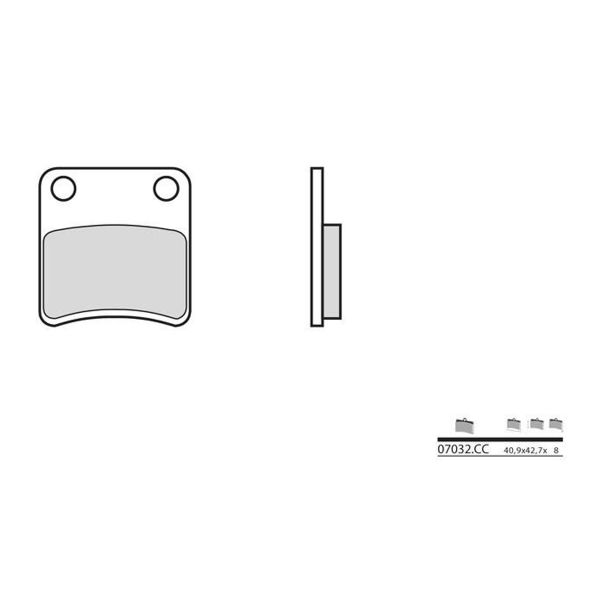 Plaquettes de frein moto Brembo Brembo 07032CC carbone céramique Plaquettes de frein moto Brembo Brembo 07032CC carbone céramique