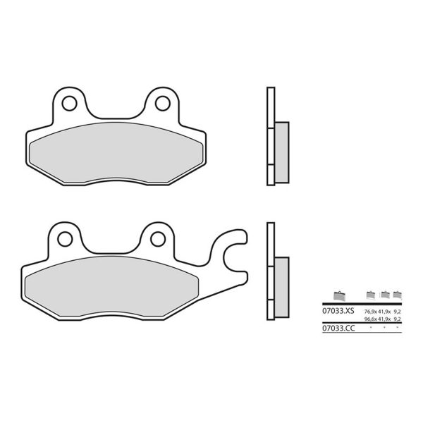 Plaquettes de frein moto Brembo Brembo 07033XS carbone cramique organique
