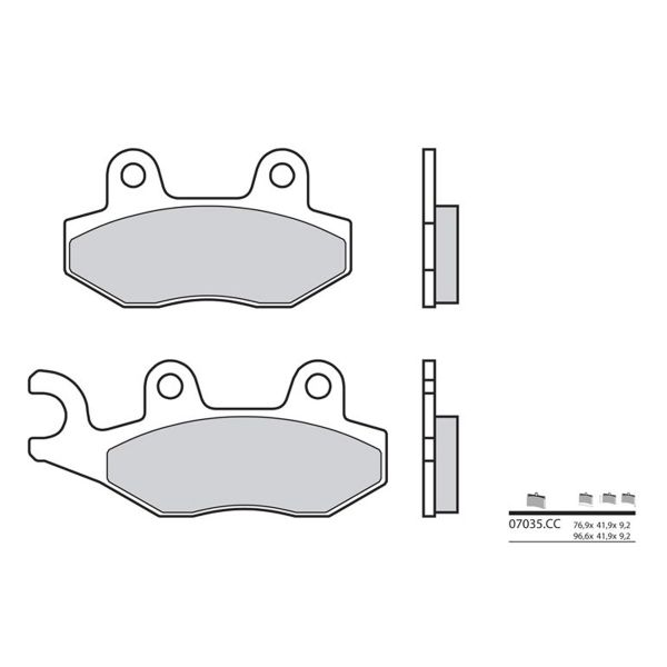 Plaquettes de frein moto Brembo Brembo 07035CC carbone cramique