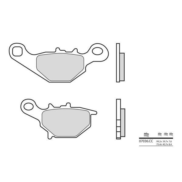 Plaquettes de frein moto Brembo Brembo 07036CC carbone céramique Plaquettes de frein moto Brembo Brembo 07036CC carbone céramique