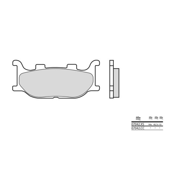 Plaquettes de frein moto Brembo Brembo 07042CC carbone cramique