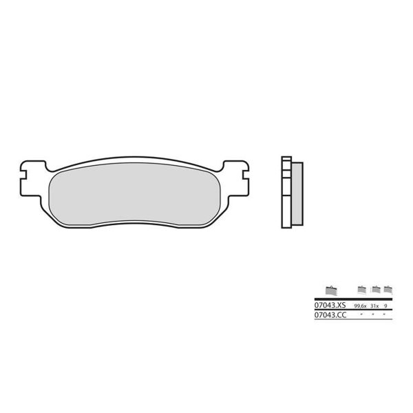 Plaquettes de frein moto Brembo Brembo 07043CC carbone céramique Plaquettes de frein moto Brembo Brembo 07043CC carbone céramique