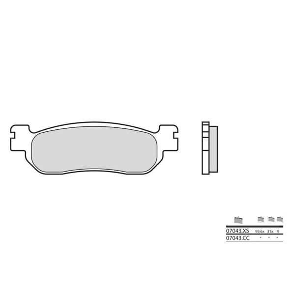 Plaquettes de frein moto Brembo Brembo 07043XS carbone cramique organique