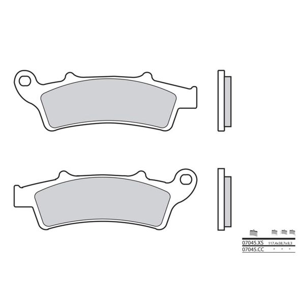 Plaquettes de frein moto Brembo Brembo 07045XS carbone cramique organique