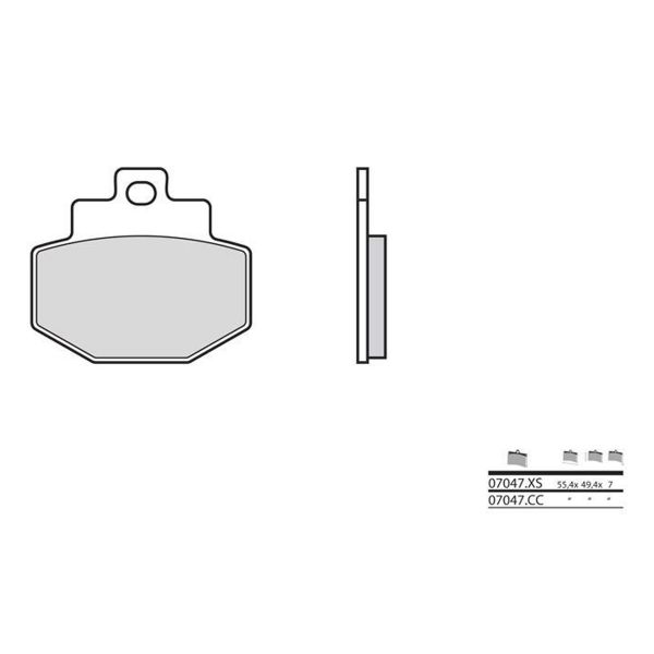 Plaquettes de frein moto Brembo Brembo 07047XS carbone cramique organique