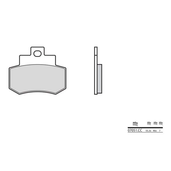 Plaquettes de frein moto Brembo Brembo 07051CC carbone c�ramique