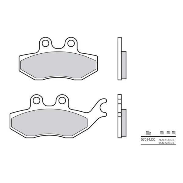 Plaquettes de frein moto Brembo Brembo 07054CC carbone cramique