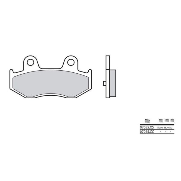 Plaquettes de frein moto Brembo Brembo 07055XS carbone c�ramique organique