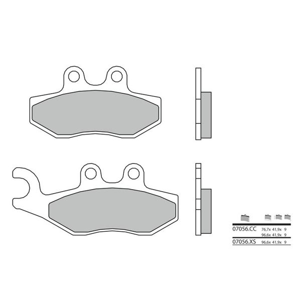 Plaquettes de frein moto Brembo Brembo 07056XS carbone cramique organique