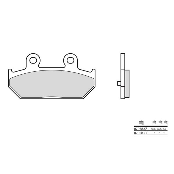 Plaquettes de frein moto Brembo Brembo 07058XS carbone cramique organique