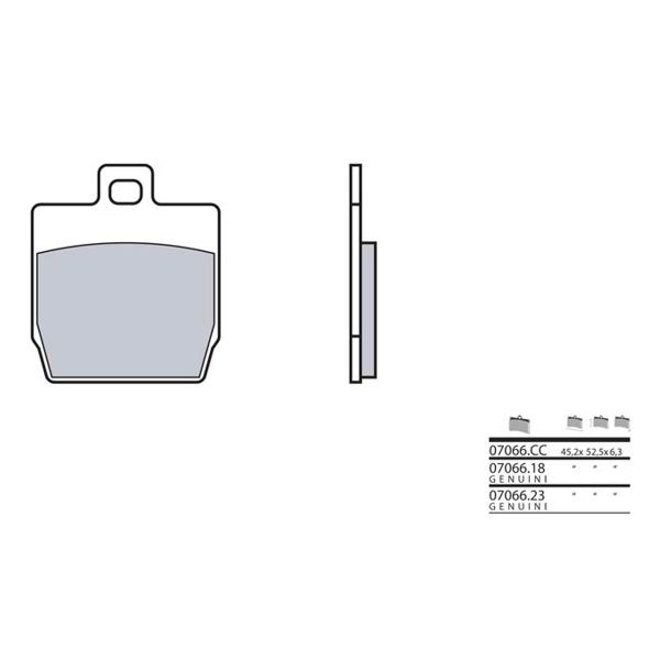Plaquettes de frein moto Brembo Brembo 07066CC carbone c�ramique