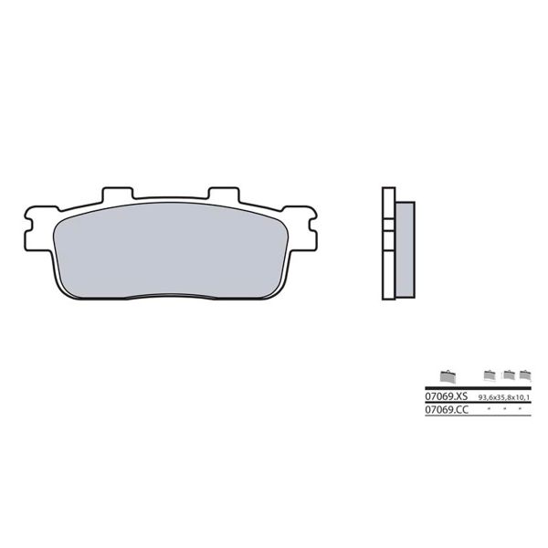 Plaquettes de frein moto Brembo Brembo 07069XS carbone cramique organique