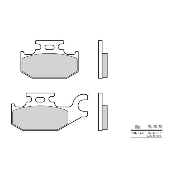 Plaquettes de frein moto Brembo Brembo 07070CC carbone c�ramique