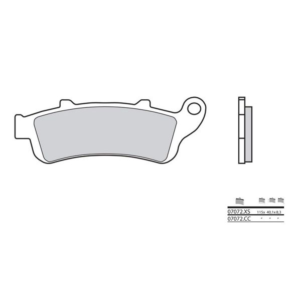 Plaquettes de frein moto Brembo Brembo 07072CC carbone cramique