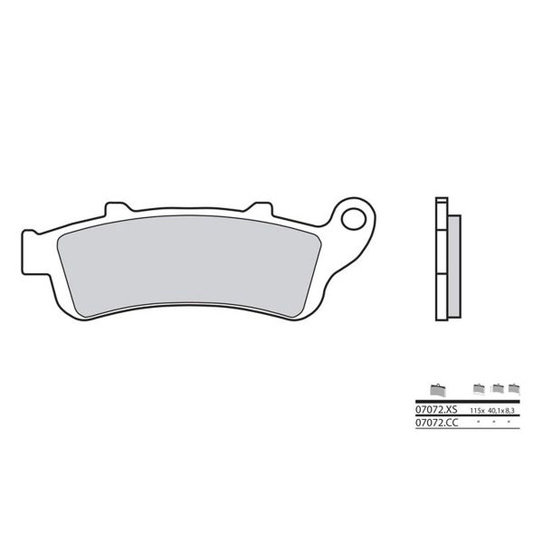 Plaquettes de frein moto Brembo Brembo 07072XS carbone cramique organique