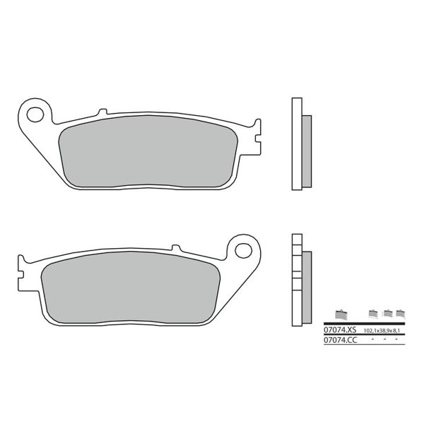 Plaquettes de frein moto Brembo Brembo 07074XS carbone cramique organique