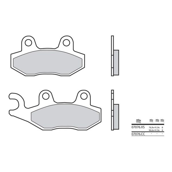 Plaquettes de frein moto Brembo Brembo 07076CC carbone cramique
