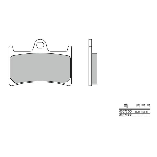 Plaquettes de frein moto Brembo Brembo 07077CC carbone cramique