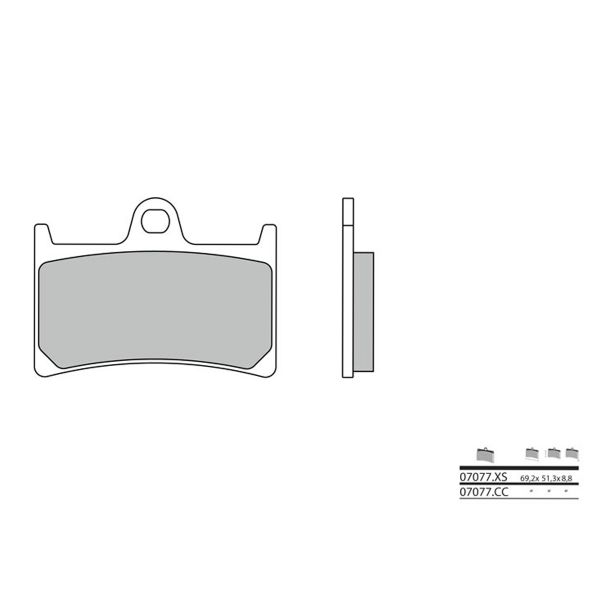 Plaquettes de frein moto Brembo Brembo 07077XS carbone cramique organique