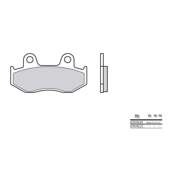 Plaquettes de frein moto Brembo Brembo 07078CC carbone cramique