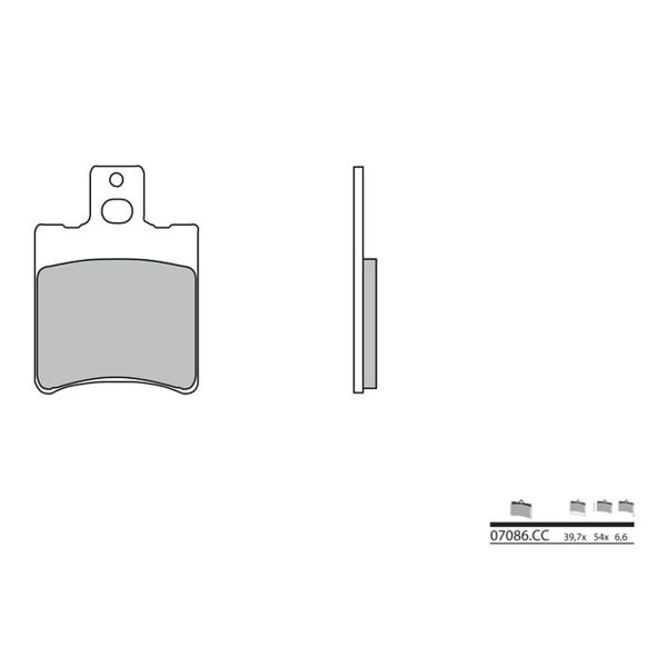 Plaquettes de frein moto Brembo Brembo 07086CC carbone cramique