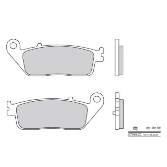 Plaquettes de frein moto Brembo Brembo 07098CC carbone céramique Plaquettes de frein moto Brembo Brembo 07098CC carbone céramique
