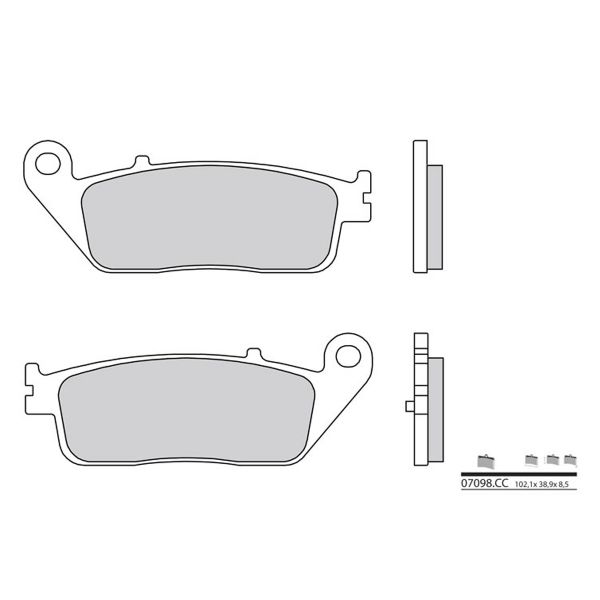 Plaquettes de frein moto Brembo Brembo 07098CC carbone cramique
