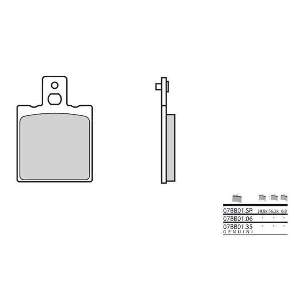 Plaquettes de frein moto Brembo Brembo 07BB0106 organique