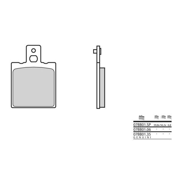 Plaquettes de frein moto Brembo Brembo 07BB01SP mtal fritt