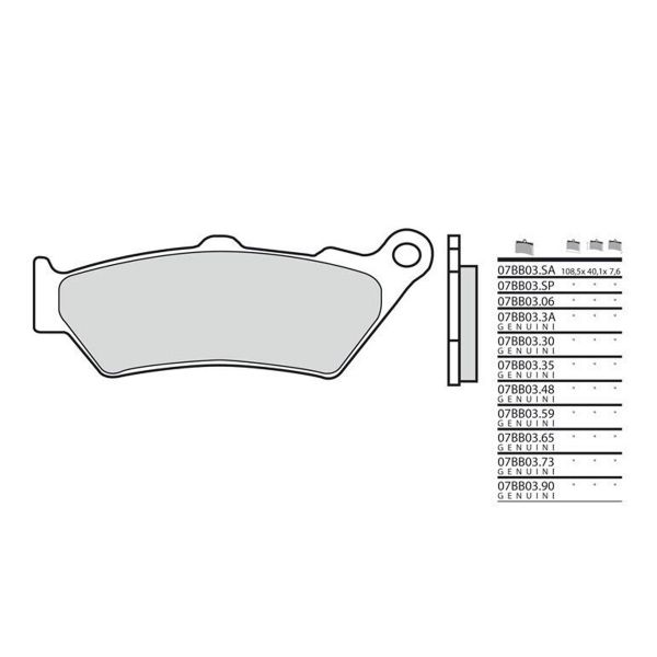 Plaquettes de frein moto Brembo Brembo 07BB0306 organique