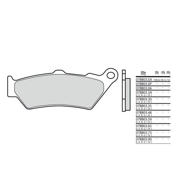 Plaquettes de frein moto Brembo Brembo 07BB0359 Métal Fritté Plaquettes de frein moto Brembo Brembo 07BB0359 Métal Fritté