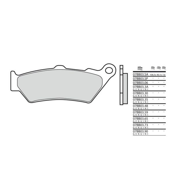 Plaquettes de frein moto Brembo Brembo 07BB03LA mtal fritt