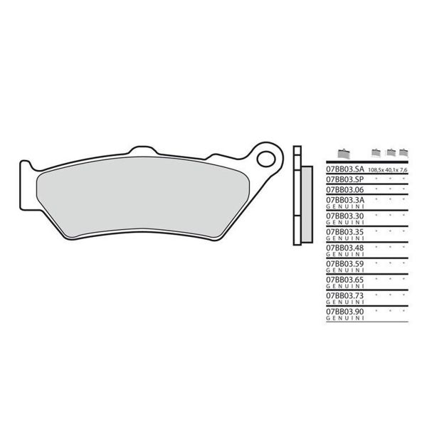 Plaquettes de frein moto Brembo Brembo 07BB03SP métal fritté Plaquettes de frein moto Brembo Brembo 07BB03SP métal fritté