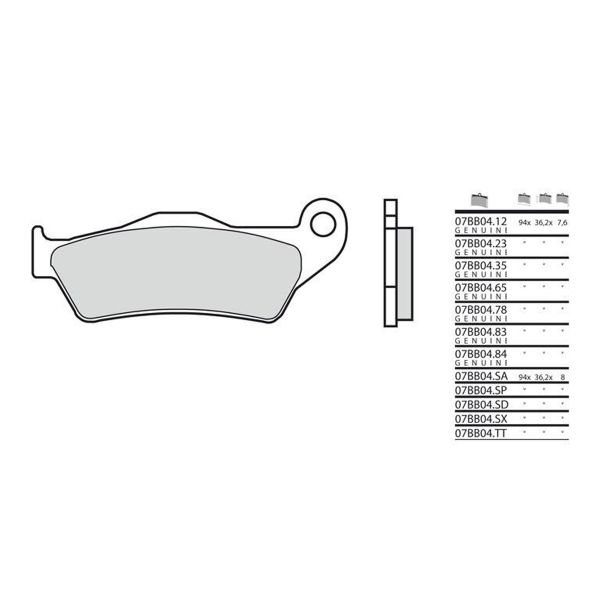 Plaquettes de frein moto Brembo Brembo 07BB0435 organique