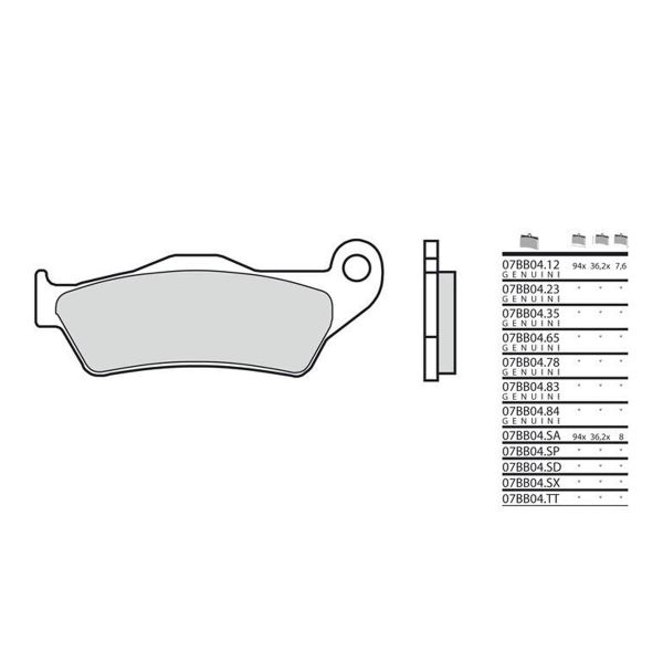 Plaquettes de frein moto Brembo Brembo 07BB0483 mtal fritt