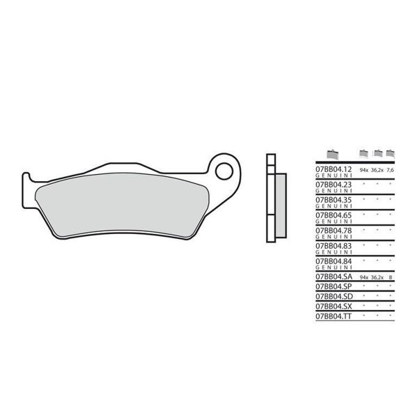 Plaquettes de frein moto Brembo Brembo 07BB04CC carbone cramique