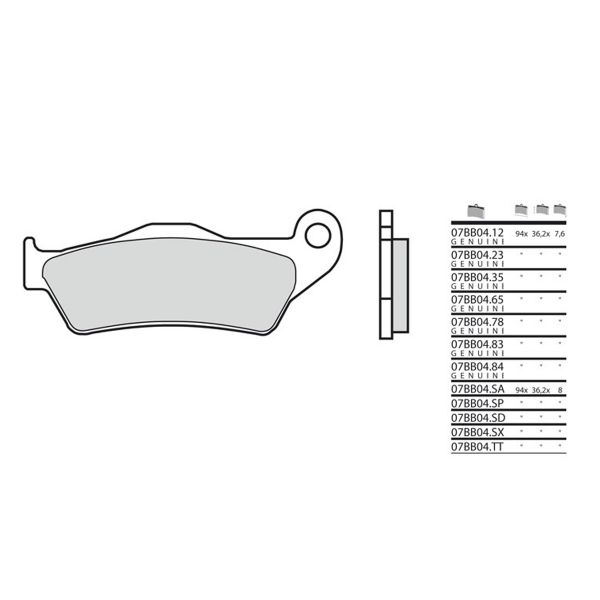 Plaquettes de frein moto Brembo Brembo 07BB04LA mtal fritt