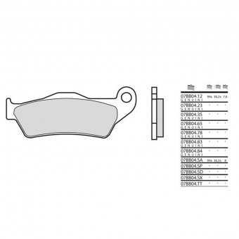 Plaquettes de frein moto Brembo Brembo 07BB04SA métal fritté Plaquettes de frein moto Brembo Brembo 07BB04SA métal fritté