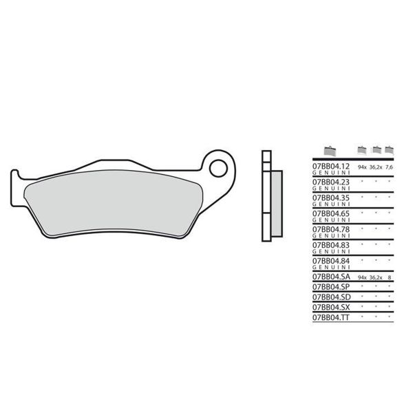 Plaquettes de frein moto Brembo Brembo 07BB04SA mtal fritt