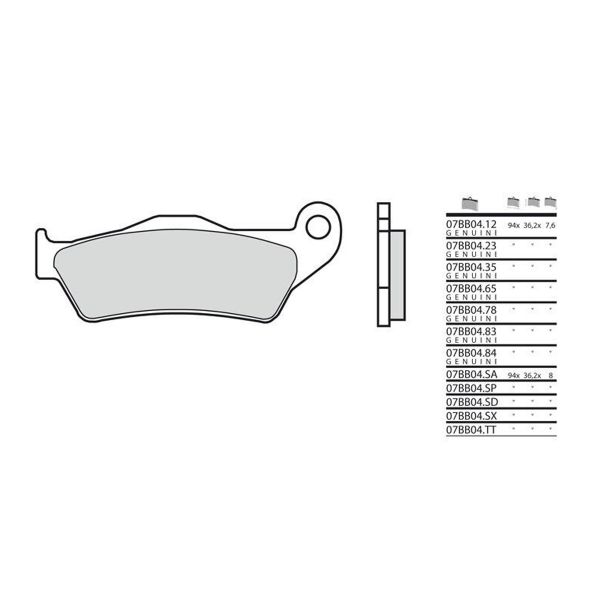 Plaquettes de frein moto Brembo Brembo 07BB04SD mtal fritt