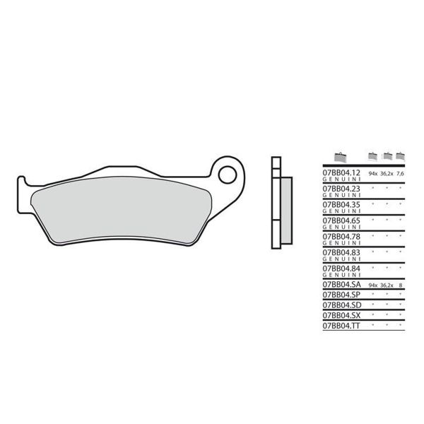 Plaquettes de frein moto Brembo Brembo 07BB04SP mtal fritt